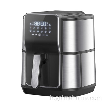 Golmahome Friteuse à air chaud WiFi 1700W Airfryers xxl 5.5L Touch-Display APP avec recettes Sans huile Accessoires amovibles Air Fryer